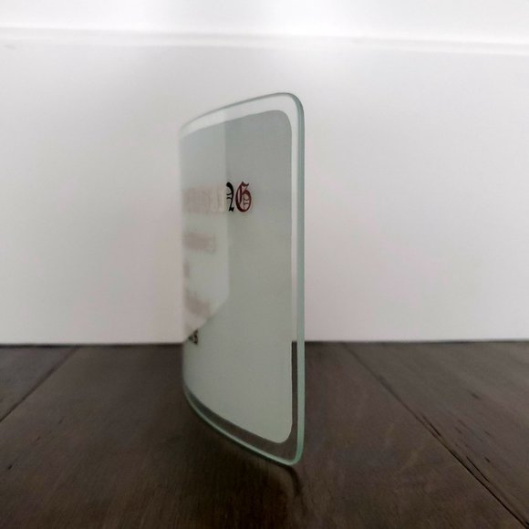 25th Wedding Annuversary Plaque Floral Frosted Glass Display Gift Party Table - Picture 6 of 6